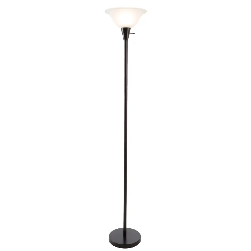 Adjustable Height Floor Lamp for Versatile Lighting NeedsTorchiere Floor Lamp-Standing Light with Sturdy Metal Base and Frosted Glass Shade-Energy Saving LED Bulb Included- - Black Adjustable Height Floor Lamp for Versatile Lighting NeedsTorchiere Floor Lamp-Standing Light with Sturdy Metal Base and Frosted Glass Shade-Energy Saving LED Bulb Included- - Black