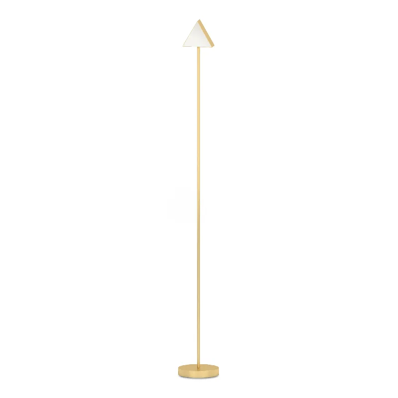 Smart Floor Lamp with Voice Control and Bluetooth ConnectivityTriangle Box Floor Lamp - Brass