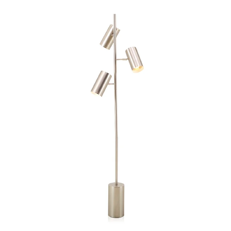 Modern Minimalist Floor Lamp for Contemporary Living RoomsTriple Head Brushed Brass Pole Floor Lamp Modern Minimalist Floor Lamp for Contemporary Living RoomsTriple Head Brushed Brass Pole Floor Lamp