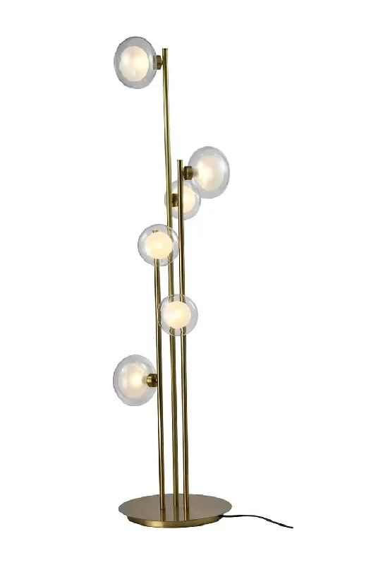 Glass Floor Lamp with Frosted Shades for Soft Diffused LightTriple Iron Pole Floor Lamp | OROA Luva Glass Floor Lamp with Frosted Shades for Soft Diffused LightTriple Iron Pole Floor Lamp | OROA Luva
