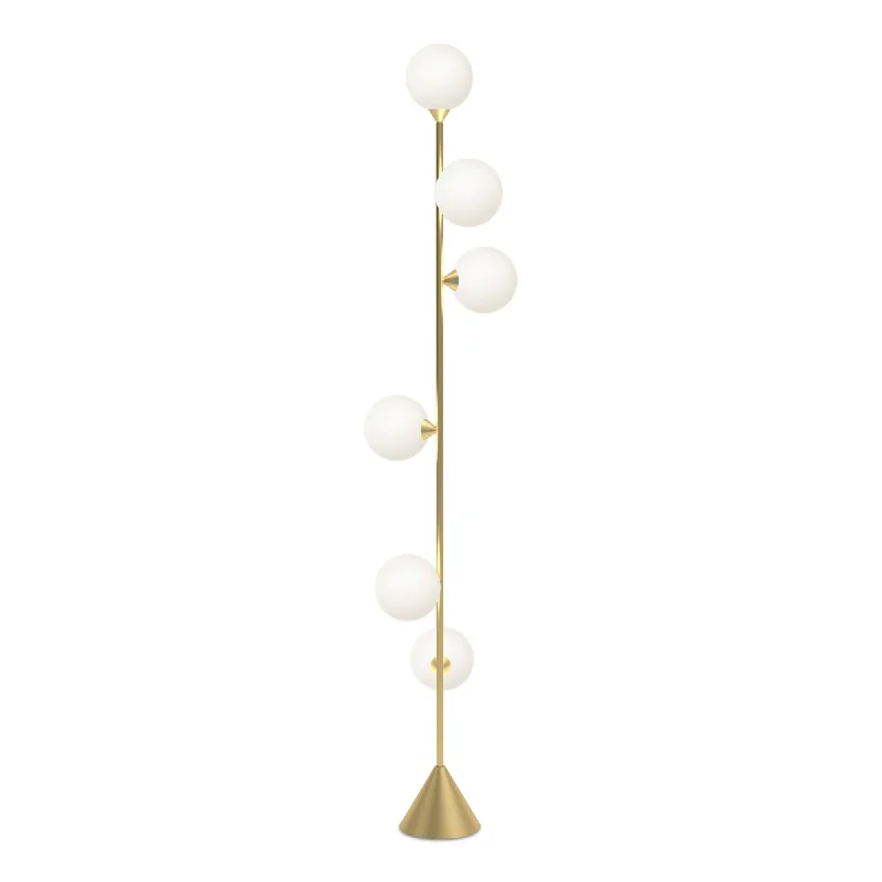 Metal Floor Lamp with a Matte Black Finish for a Sleek LookVertical Globe Floor Lamp - Brass Metal Floor Lamp with a Matte Black Finish for a Sleek LookVertical Globe Floor Lamp - Brass