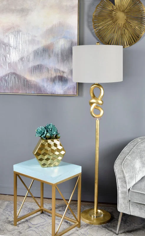 gothic style table lamps with dark finishes for a mysterious look63" HT TABLE LAMP  17"X17"X12" SHADE; Gold Foil finish with