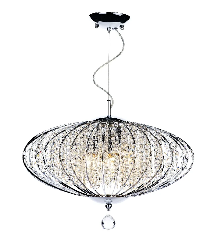 Indian - Themed Ceiling Lights with Intricate Filigree and Mirror WorkRush Green Polished Chrome and Crystal Large 5 Light Single Pendant - ID 3341 discontinued Indian - Themed Ceiling Lights with Intricate Filigree and Mirror WorkRush Green Polished Chrome and Crystal Large 5 Light Single Pendant - ID 3341 discontinued