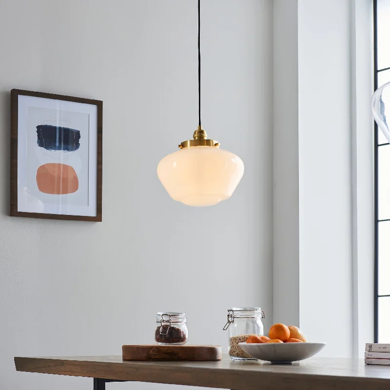 Chinese - Style Ceiling Lights with Red Lantern - Inspired DesignsAmos Clarence Pendant Antique Brass & Opal Chinese - Style Ceiling Lights with Red Lantern - Inspired DesignsAmos Clarence Pendant Antique Brass & Opal