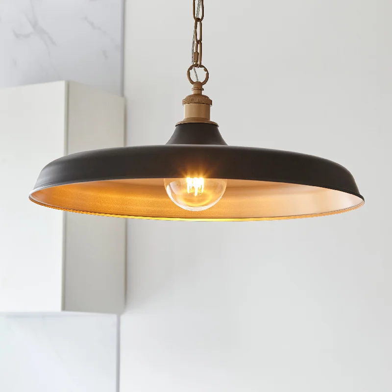 Mid - Century Modern Ceiling Lights with Simple, Sleek LinesAmos Freyaj Pendant Matt Black & Satin Gold