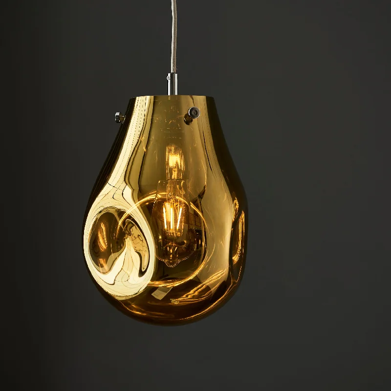 Tropical - Themed Ceiling Lights with Palm - Leaf Shapes and Rattan WrapsAmos Iris Pendant Gold Small Tropical - Themed Ceiling Lights with Palm - Leaf Shapes and Rattan WrapsAmos Iris Pendant Gold Small