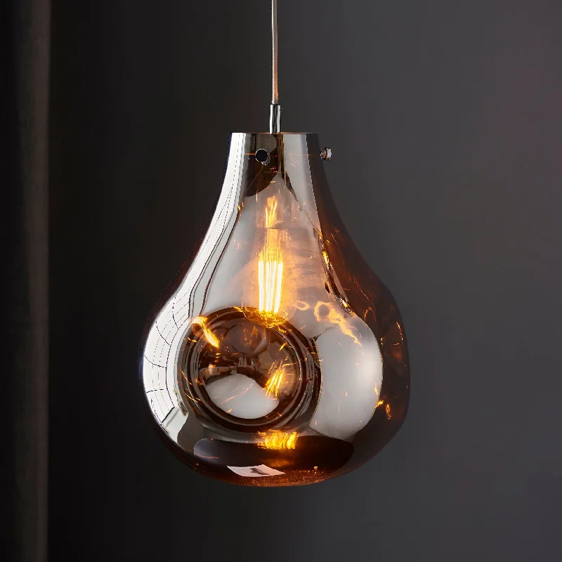 Scandinavian Style Ceiling Lights with Light Wood AccentsAmos Iris Pendant Mercury Large