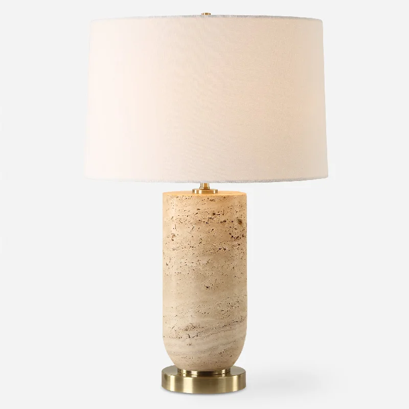 crystal table lamps with dazzling prisms for a glamorous effectAubrey Travertine Table Lamp