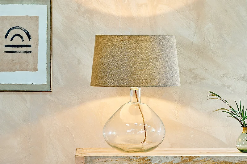 Art Deco Ceiling Lights with Geometric Patterns and Metallic FinishesBaba Recycled Glass Lamp - Clear - Large Wide