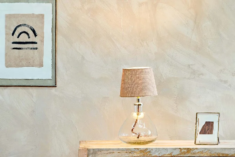 Mediterranean - Style Ceiling Lights with Terra - Cotta and Ceramic DetailsBaba Recycled Glass Lamp - Clear - Small Wide Mediterranean - Style Ceiling Lights with Terra - Cotta and Ceramic DetailsBaba Recycled Glass Lamp - Clear - Small Wide