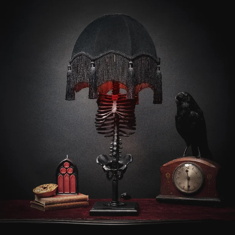 wooden table lamps with natural grain for a warm and organic feelBaroque Skeleton Lamp - Urszula Edition by The Blackened Teeth
