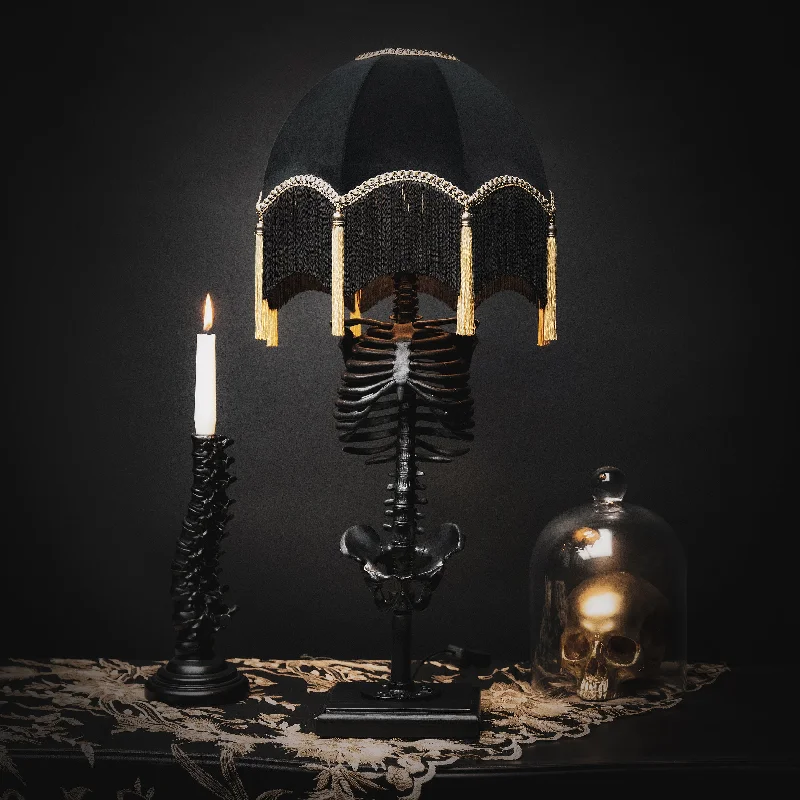 gothic style table lamps with dark finishes for a mysterious lookBaroque Skeleton Lamp - Priscilla Edition by The Blackened Teeth