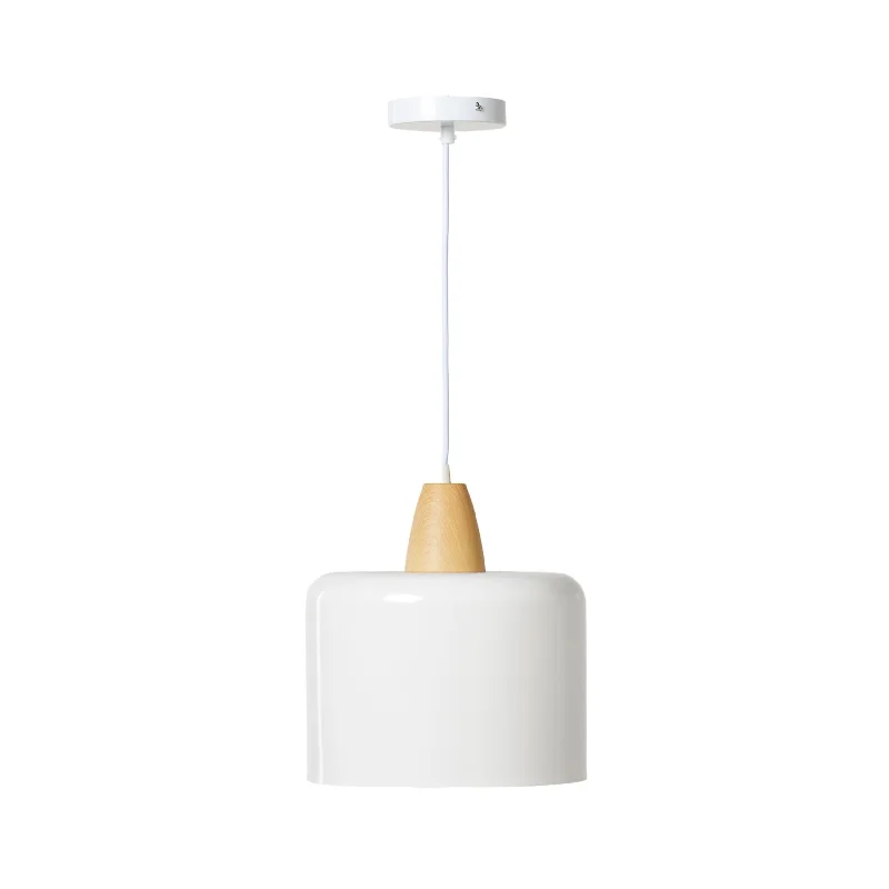 Scandinavian Style Ceiling Lights with Light Wood AccentsBelmont Pendant White 28x30cm Scandinavian Style Ceiling Lights with Light Wood AccentsBelmont Pendant White 28x30cm
