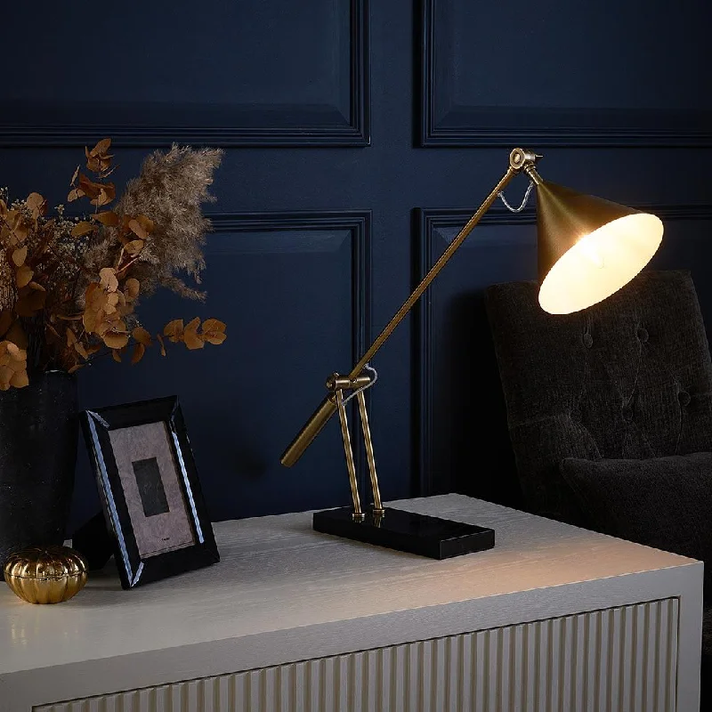 leather table lamps with a distressed texture for a rugged charmBlavet Desk Lamp - RV Astley