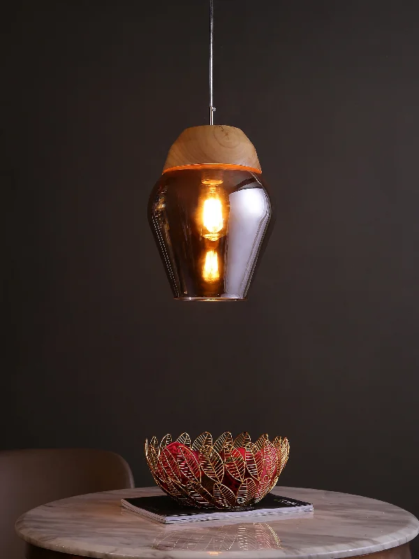Scandinavian Style Ceiling Lights with Light Wood AccentsBowl Pendant Light