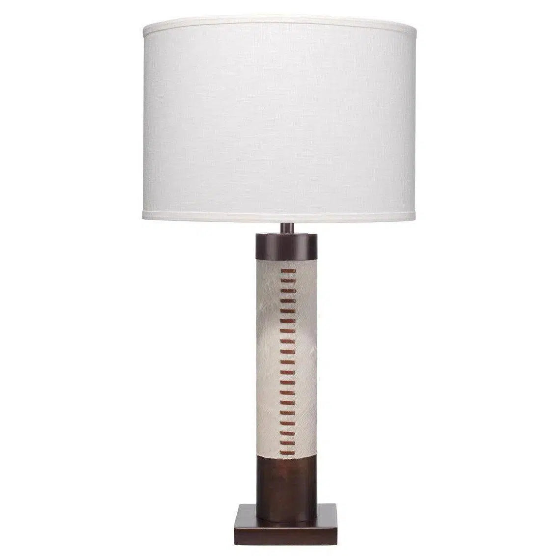 fabric table lamps with a linen shade for a relaxed and breathable lookBronze and White Hair On Hide Sheridan Table Lamp