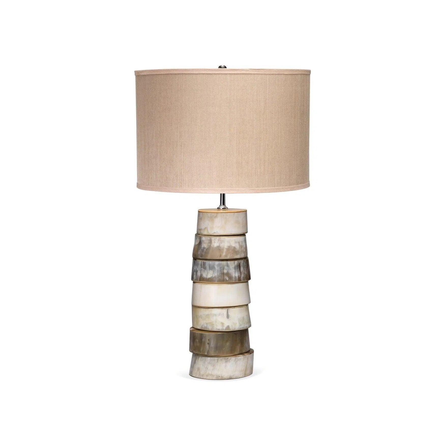 rustic farmhouse table lamps for cozy kitchensBrown Buffalo Faux Horn Stacked Table Lamp