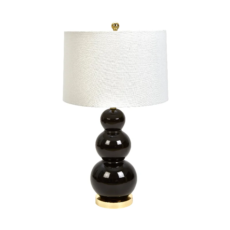 crystal table lamps with dazzling prisms for a glamorous effectCERAMIC 29" TRIPLE GOURD TABLELAMP, BLACK crystal table lamps with dazzling prisms for a glamorous effectCERAMIC 29" TRIPLE GOURD TABLELAMP, BLACK
