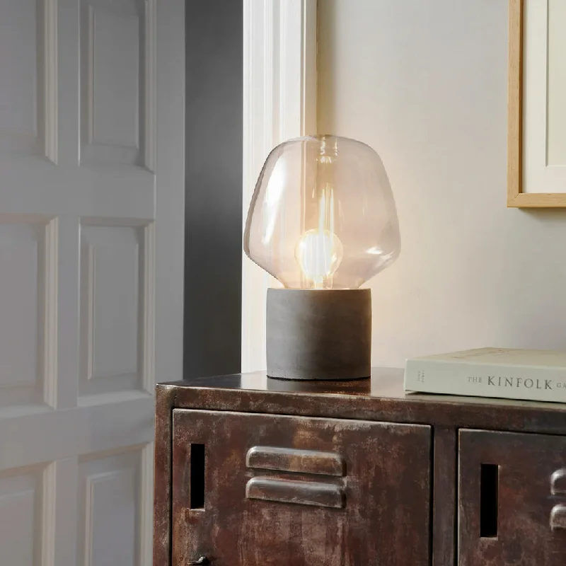 leather table lamps with a distressed texture for a rugged charmChristina Table Lamp - Anthracite