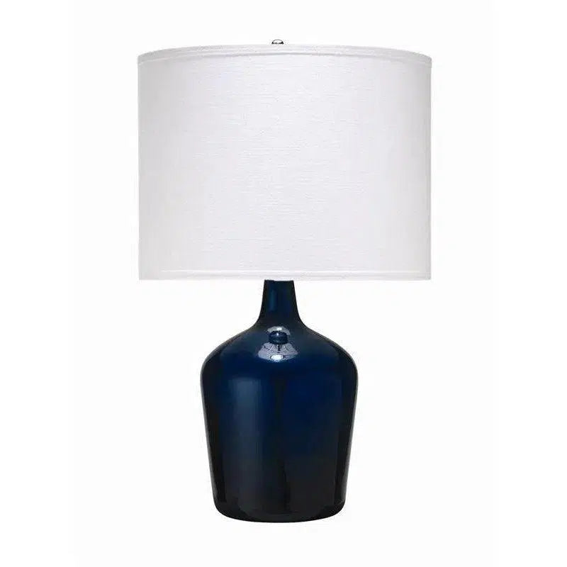 crystal table lamps with dazzling prisms for a glamorous effectCoastal Navy Blue Glass Plum Jar Table Lamp White Shade