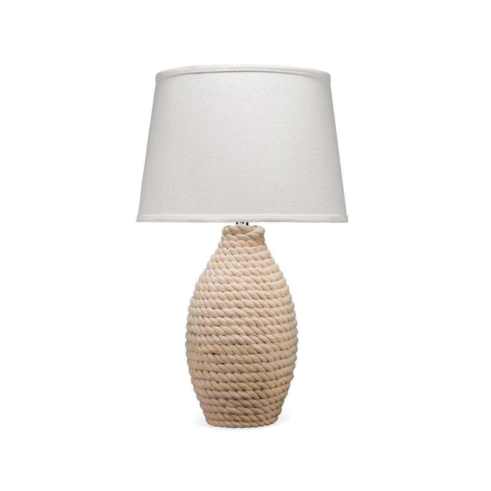 fabric table lamps with a linen shade for a relaxed and breathable lookCoastal Style Off-White Rope Table Lamp