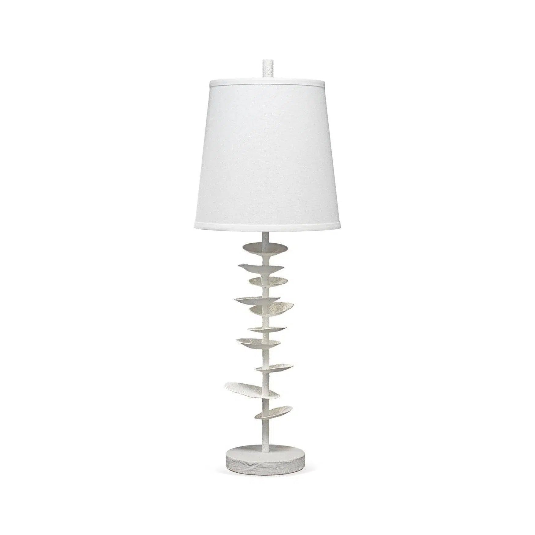 victorian style table lamps with ornate details for traditional homesCoastal Style White Gesso Petals Table Lamp