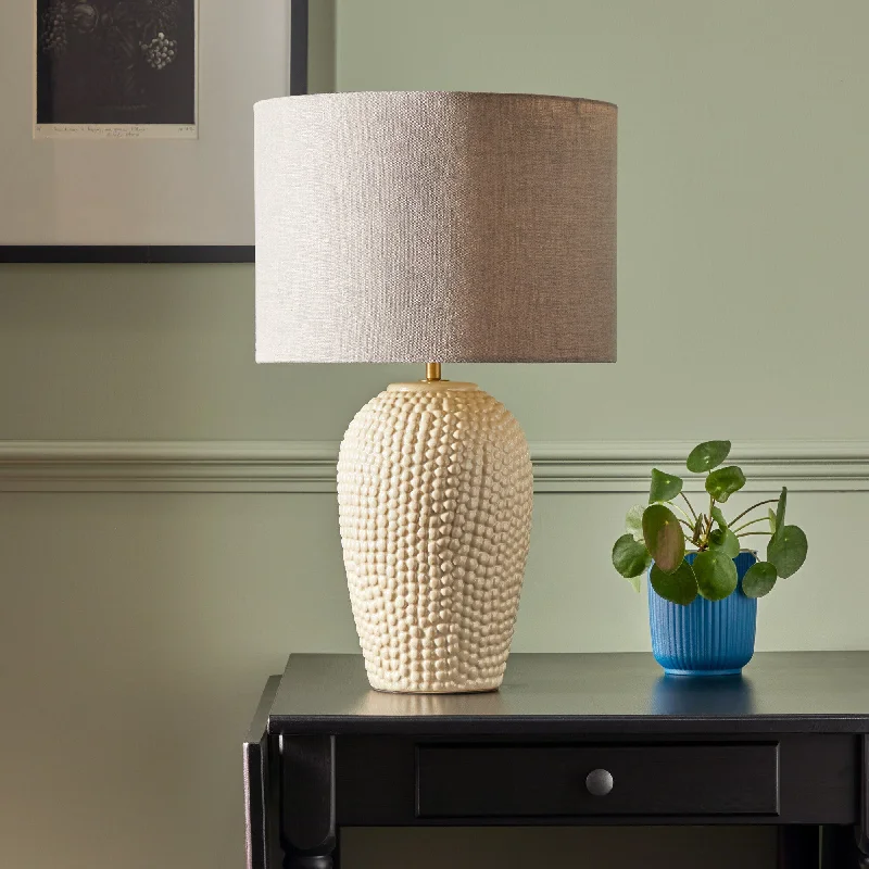 fabric table lamps with a linen shade for a relaxed and breathable lookCowrie table lamp in stone ceramic fabric table lamps with a linen shade for a relaxed and breathable lookCowrie table lamp in stone ceramic