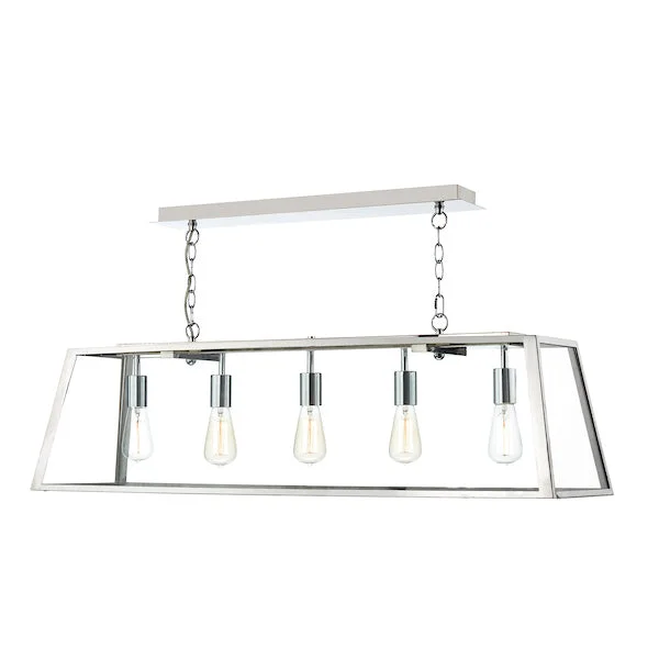 Crystal Ceiling Lights with High - Quality Swarovski CrystalsDar Academy 5 Light Bar Pendant Stainless Steel Crystal Ceiling Lights with High - Quality Swarovski CrystalsDar Academy 5 Light Bar Pendant Stainless Steel