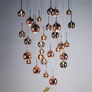 Victorian - Inspired Ceiling Lights with Ornate Crystal ChandeliersDar Aurelia 30 Light Cluster Pendant In Copper & Bronze 3M Drop Victorian - Inspired Ceiling Lights with Ornate Crystal ChandeliersDar Aurelia 30 Light Cluster Pendant In Copper & Bronze 3M Drop