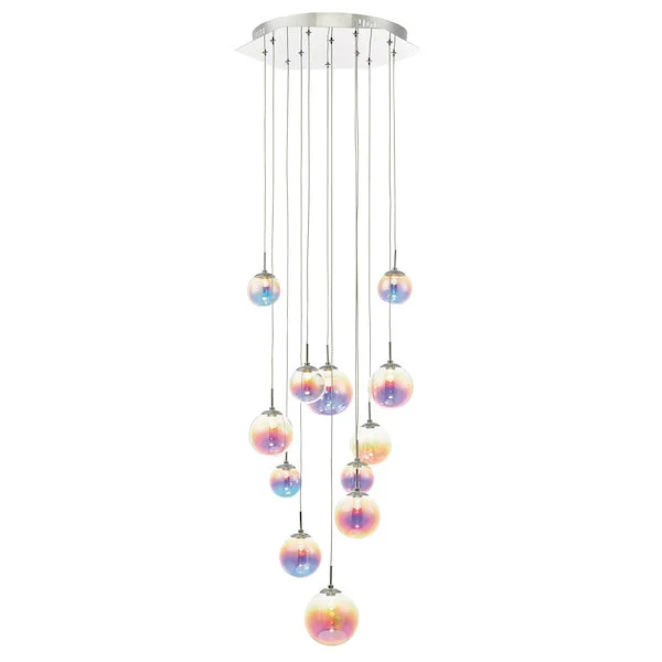 Victorian - Inspired Ceiling Lights with Ornate Crystal ChandeliersDar Cesario 12 Light Cluster Pendant Multi Coloured Victorian - Inspired Ceiling Lights with Ornate Crystal ChandeliersDar Cesario 12 Light Cluster Pendant Multi Coloured