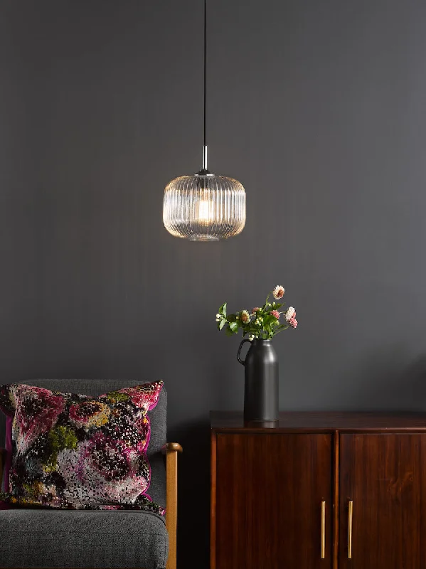 Metal Ceiling Lights in Brass, Copper, Stainless Steel, and IronDar Demarius Pendant Polished Chrome and Clear Glass Metal Ceiling Lights in Brass, Copper, Stainless Steel, and IronDar Demarius Pendant Polished Chrome and Clear Glass