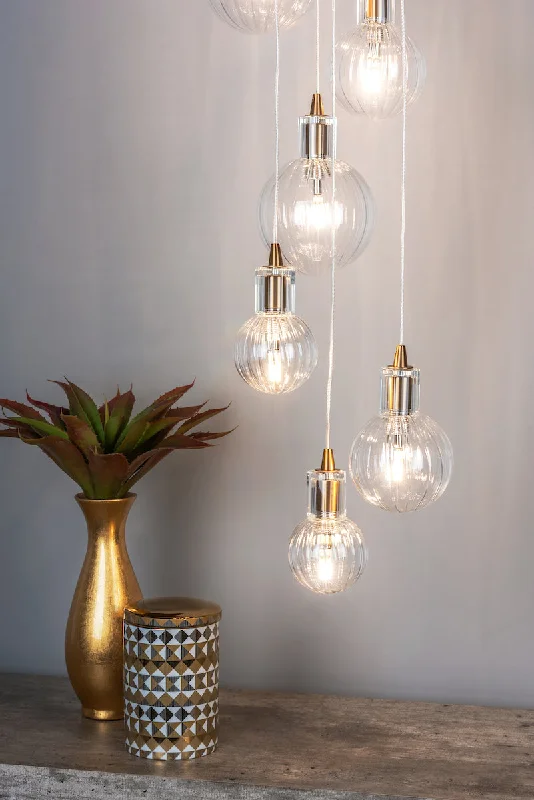 Art Deco Ceiling Lights with Geometric Patterns and Metallic FinishesDar Dita 10 Light Cluster Pendant Brass & Glass Art Deco Ceiling Lights with Geometric Patterns and Metallic FinishesDar Dita 10 Light Cluster Pendant Brass & Glass