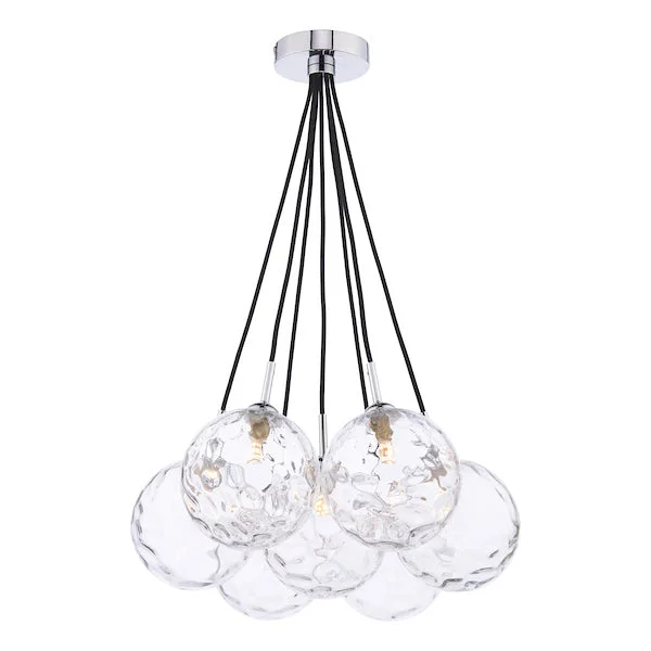 Crystal Ceiling Lights with High - Quality Swarovski CrystalsDar Elpis 7 Light Cluster Pendant Clear Glass Crystal Ceiling Lights with High - Quality Swarovski CrystalsDar Elpis 7 Light Cluster Pendant Clear Glass