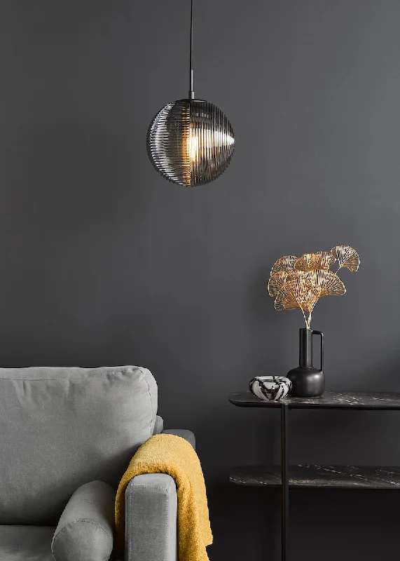Glass Ceiling Lights with Frosted, Colored, or Etched GlassDar Evander Single Pendant Matt Black and Smoked Glass Glass Ceiling Lights with Frosted, Colored, or Etched GlassDar Evander Single Pendant Matt Black and Smoked Glass