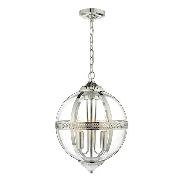 Modern Minimalist Ceiling Lights for Contemporary InteriorsDar Vanessa 3 Light Lantern Polished Nickel & Glass Modern Minimalist Ceiling Lights for Contemporary InteriorsDar Vanessa 3 Light Lantern Polished Nickel & Glass