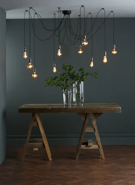 Art Nouveau Ceiling Lights with Organic, Flowing ShapesDar Waco 10 Light Spider Pendant Black & Antique Brass