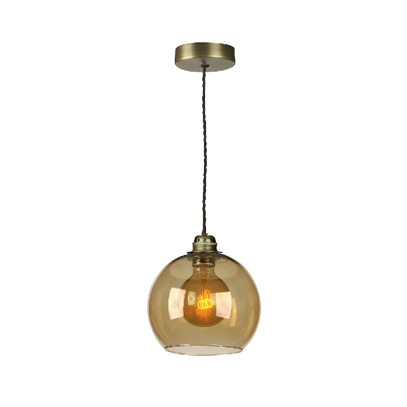Mediterranean - Style Ceiling Lights with Terra - Cotta and Ceramic DetailsDavid Hunt Apollo Pendant Antique Brass with Amber Glass Mediterranean - Style Ceiling Lights with Terra - Cotta and Ceramic DetailsDavid Hunt Apollo Pendant Antique Brass with Amber Glass