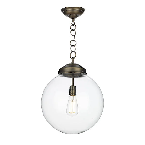 Mediterranean - Style Ceiling Lights with Terra - Cotta and Ceramic DetailsDavid Hunt Fairfax Large Pendant Antique Brass with Clear Glass Mediterranean - Style Ceiling Lights with Terra - Cotta and Ceramic DetailsDavid Hunt Fairfax Large Pendant Antique Brass with Clear Glass