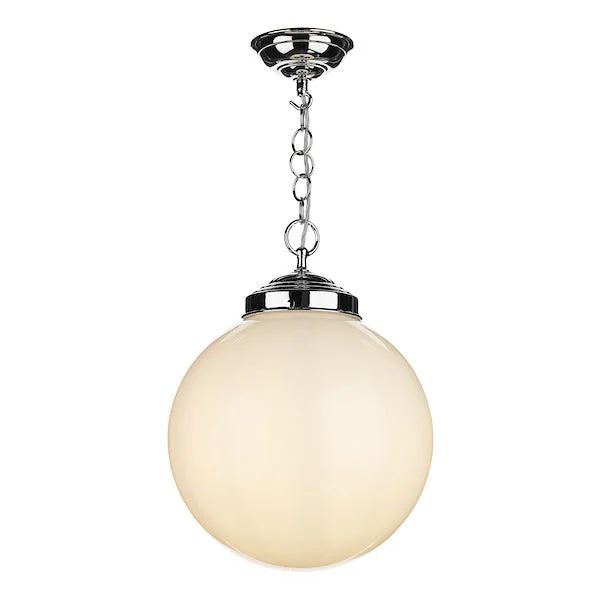 Metal Ceiling Lights in Brass, Copper, Stainless Steel, and IronDavid Hunt Fairfax Large Pendant Chrome with Opal Glass Metal Ceiling Lights in Brass, Copper, Stainless Steel, and IronDavid Hunt Fairfax Large Pendant Chrome with Opal Glass