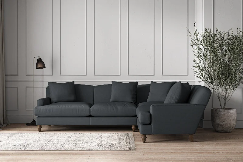 Scandinavian Style Ceiling Lights with Light Wood AccentsDeni Large Left Hand Corner Sofa - Recycled Cotton Thunder