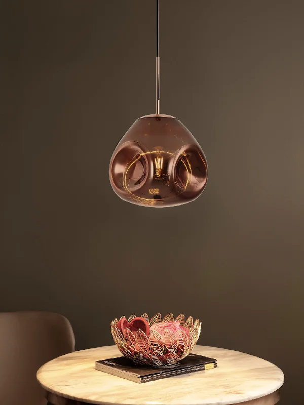 Indian - Themed Ceiling Lights with Intricate Filigree and Mirror WorkDiego Copper Pendant Light