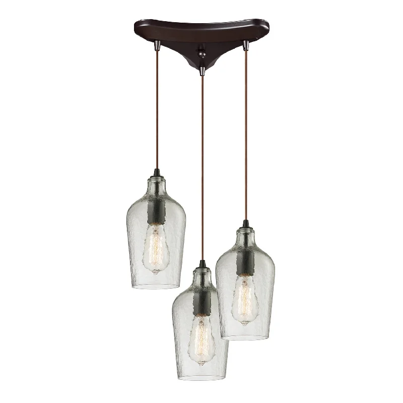 Scandinavian Style Ceiling Lights with Light Wood AccentsHammered Glass Pendant