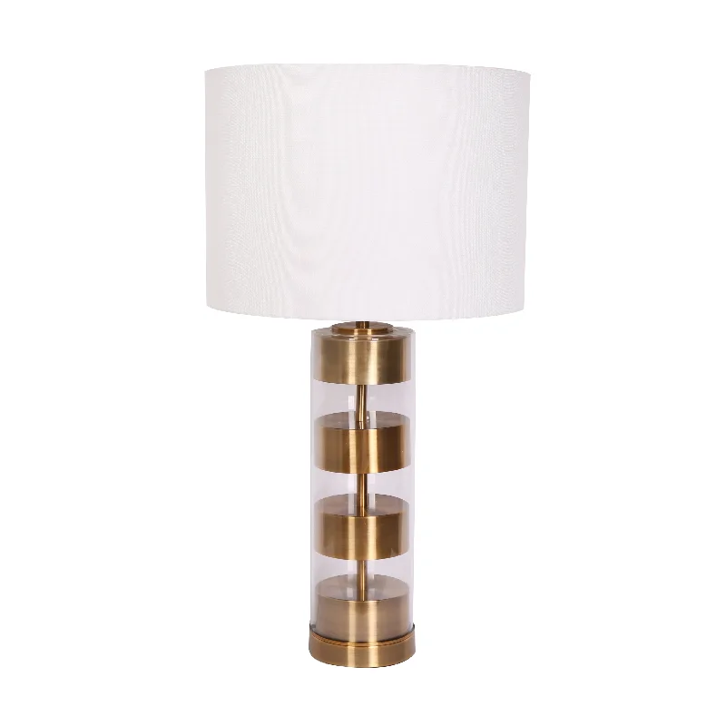 asian inspired table lamps with bamboo accents for a zen atmosphereGLASS METAL CYLINDER TABLE LAMP