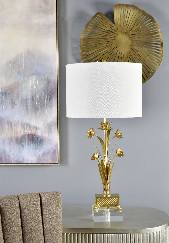 asian inspired table lamps with bamboo accents for a zen atmosphereGold TABLE LAMP