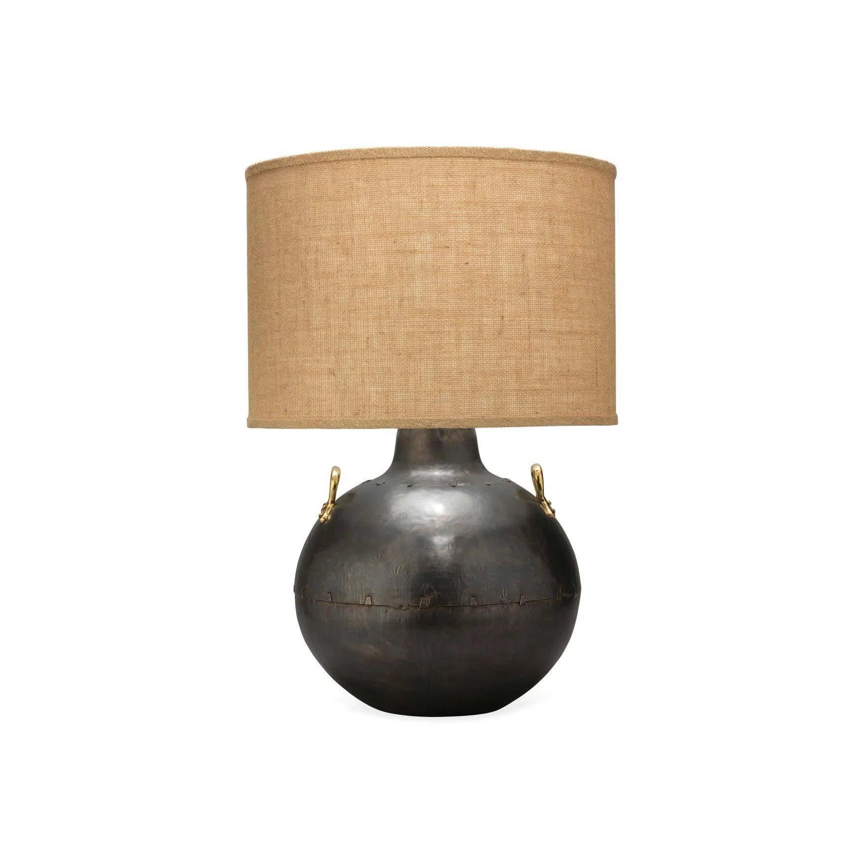 bohemian table lamps with colorful patterns for eclectic bedroomsGrey Modern Two Handled Kettle Table Lamp