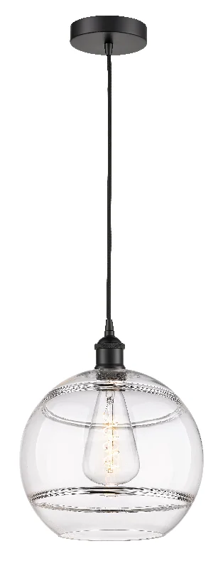 Indian - Themed Ceiling Lights with Intricate Filigree and Mirror WorkInnovations Lighting 616-1P-BK-G556-12CL Edison Pendant Light Matte Black Indian - Themed Ceiling Lights with Intricate Filigree and Mirror WorkInnovations Lighting 616-1P-BK-G556-12CL Edison Pendant Light Matte Black