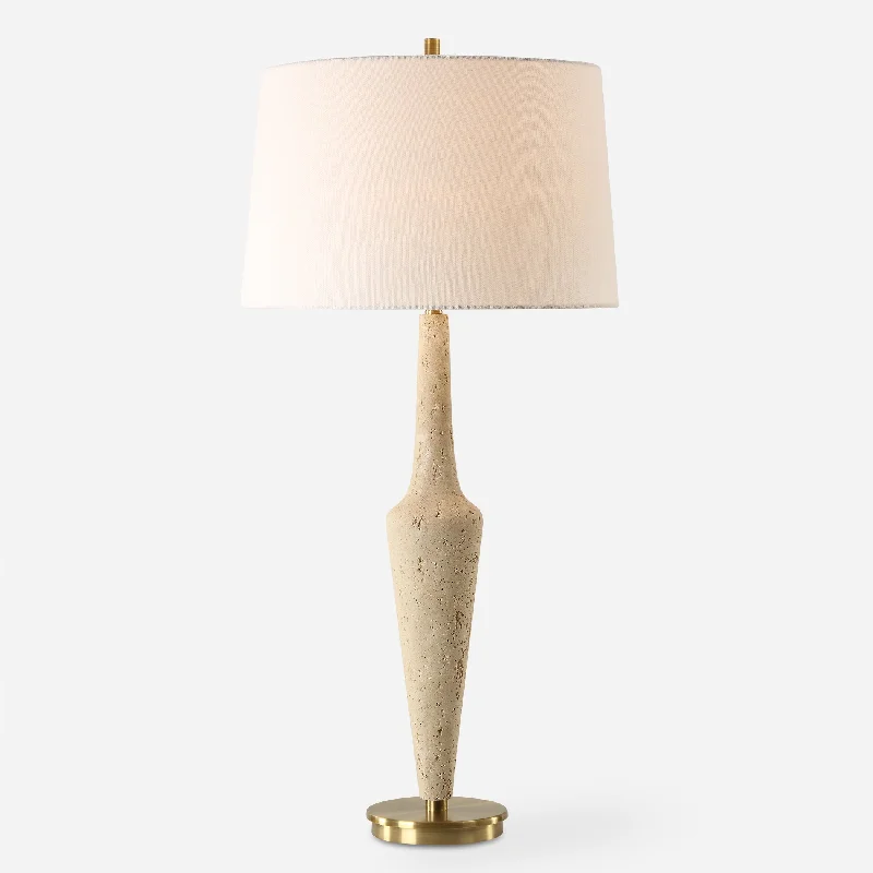 art deco table lamps with geometric shapes for a retro touchJuliet Travertine Table Lamp