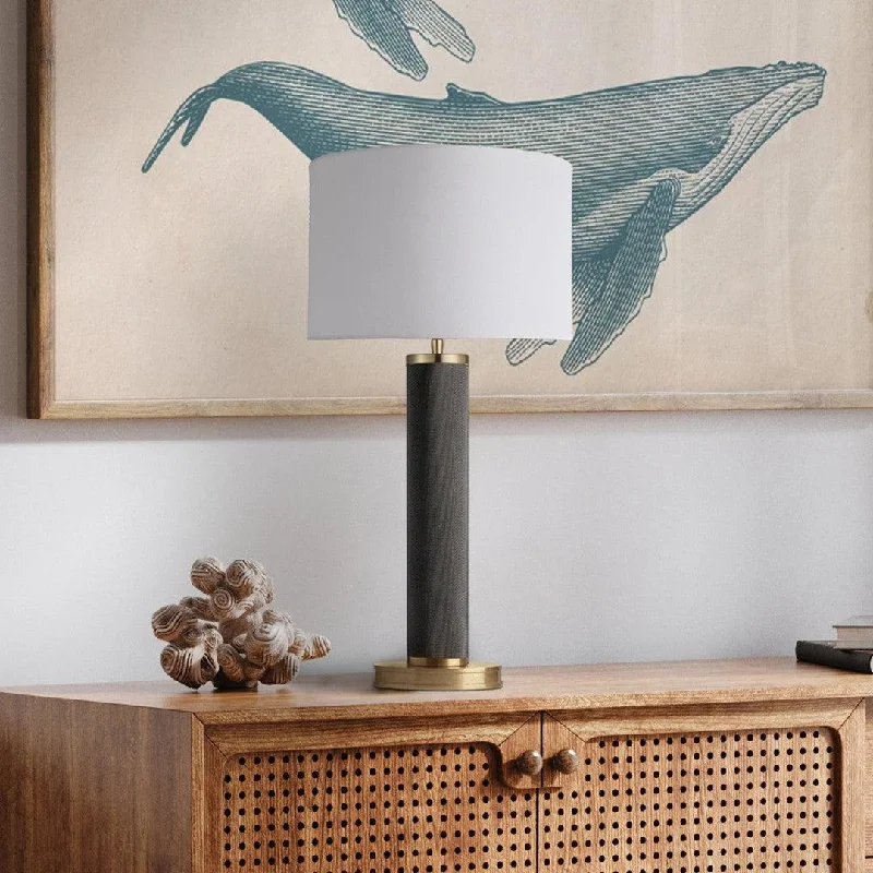 modern minimalist table lamps for contemporary living roomsKnurled Pillar Table Lamp - Black