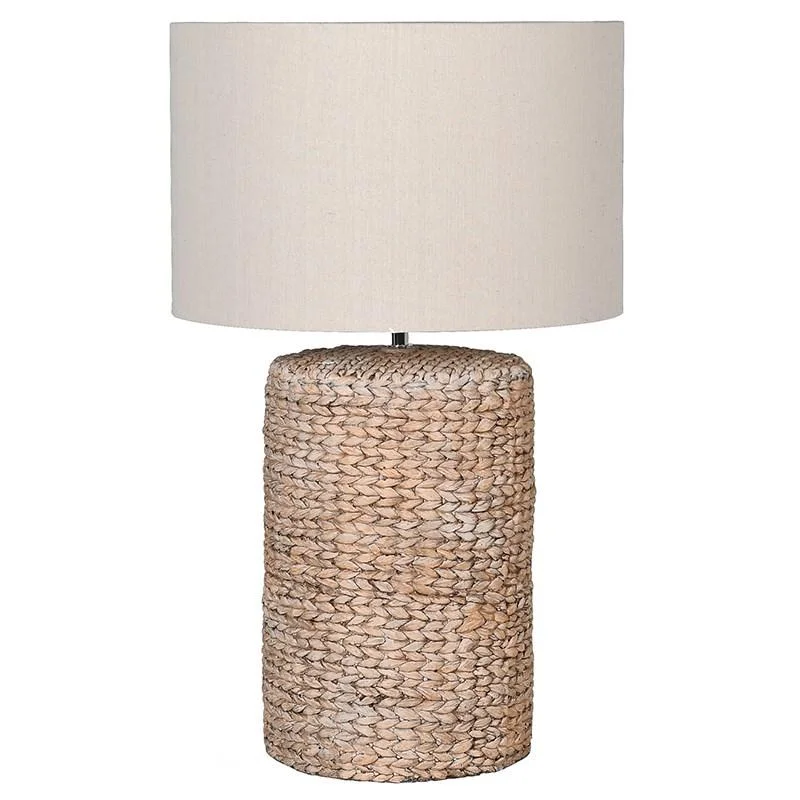 wooden table lamps with natural grain for a warm and organic feelLarge Becker Rattan Style Lamp – Excess Stock