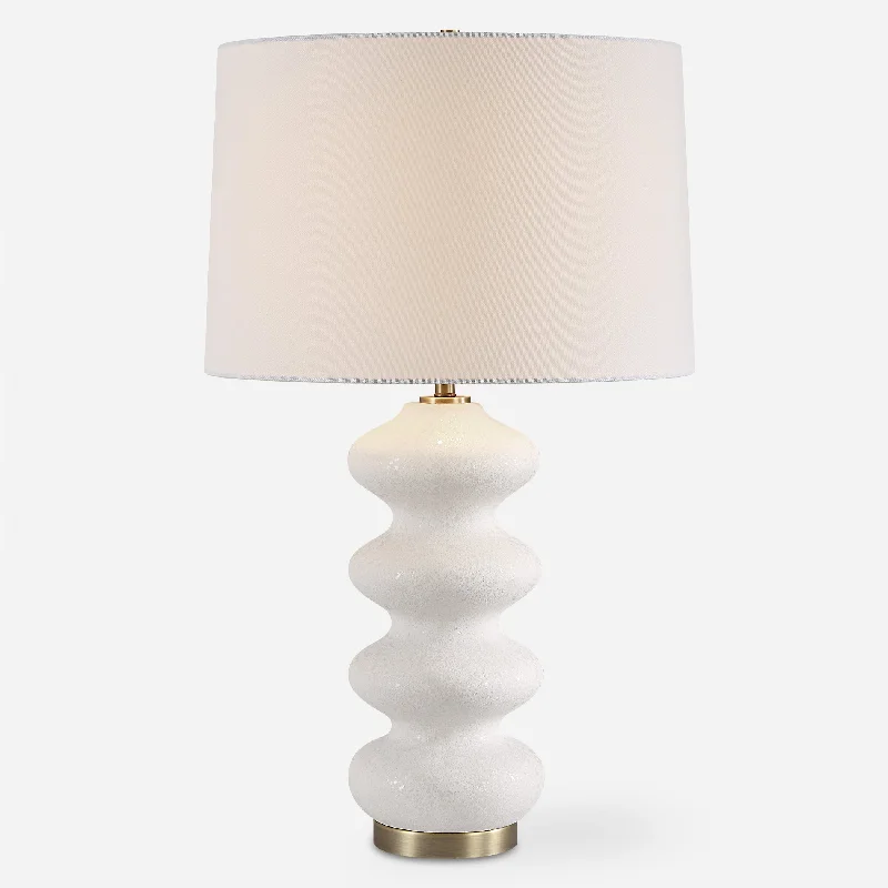 leather table lamps with a distressed texture for a rugged charmLiora White Table Lamp